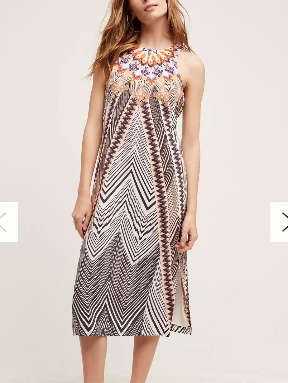 Anthropologie HD in Paris 100% Silk Solstice Midi Dress, Size 4